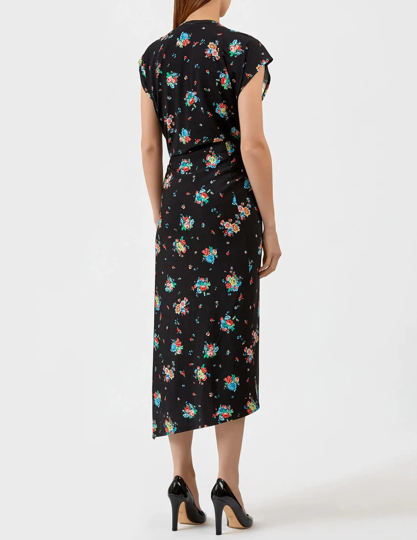 Robe longue ceinturée à imprimé - Black 90 S Grungy Romant