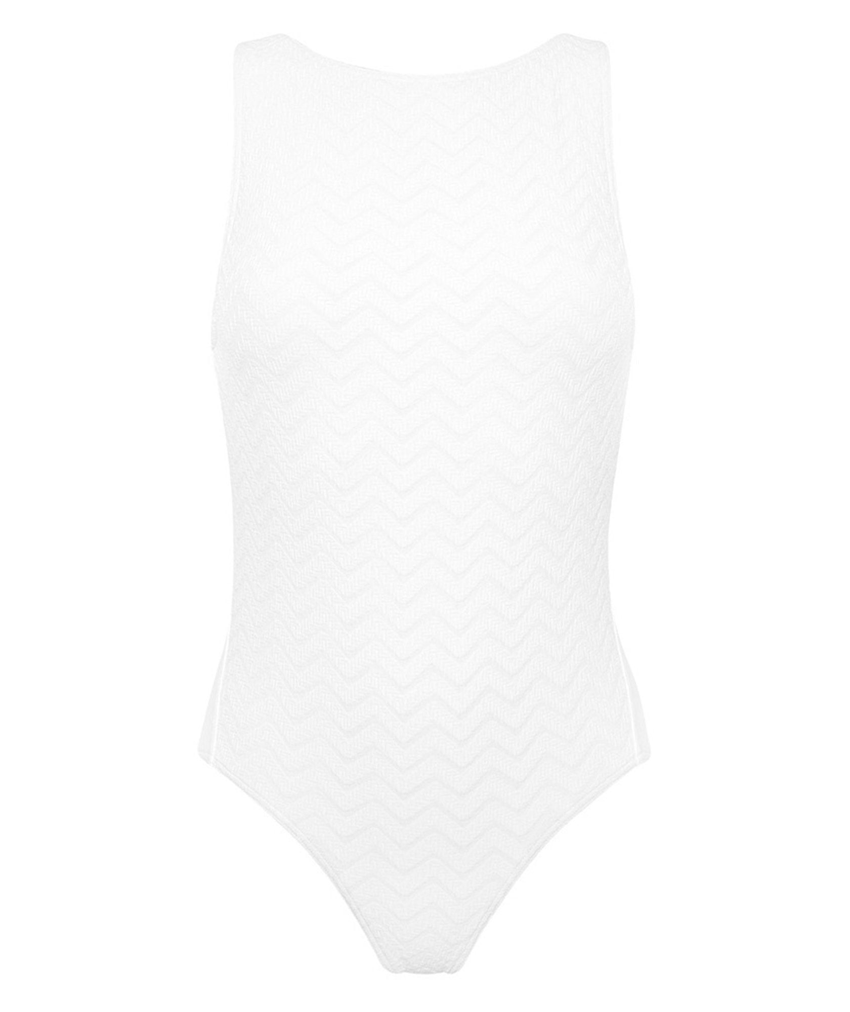 Maillot une pièce emboîtant Flanelle - Blanc