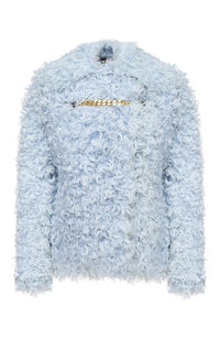 PALE BLUE Veste en shearling avec chaîne