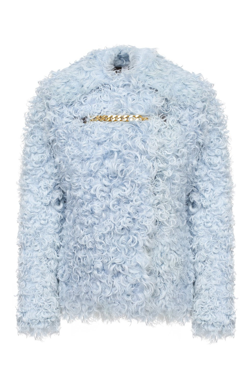 PALE BLUE Veste en shearling avec chaîne