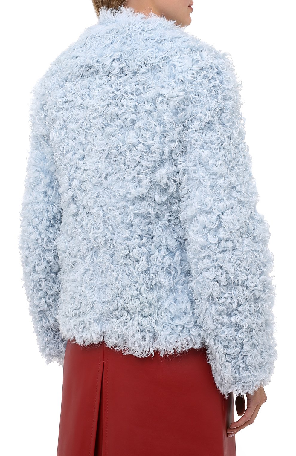 PALE BLUE Veste en shearling avec chaîne