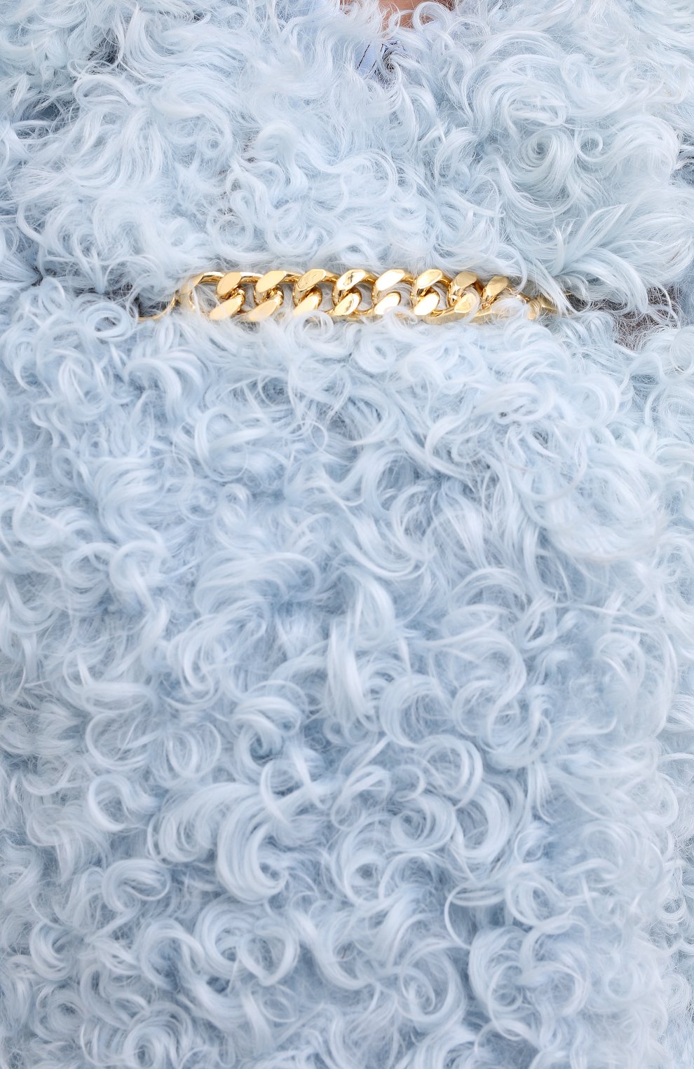 PALE BLUE Veste en shearling avec chaîne