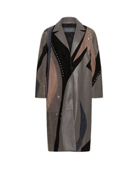 Manteaux A.Ferretti patchwork en cuir - Gris