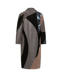 Manteaux A.Ferretti patchwork en cuir - Gris
