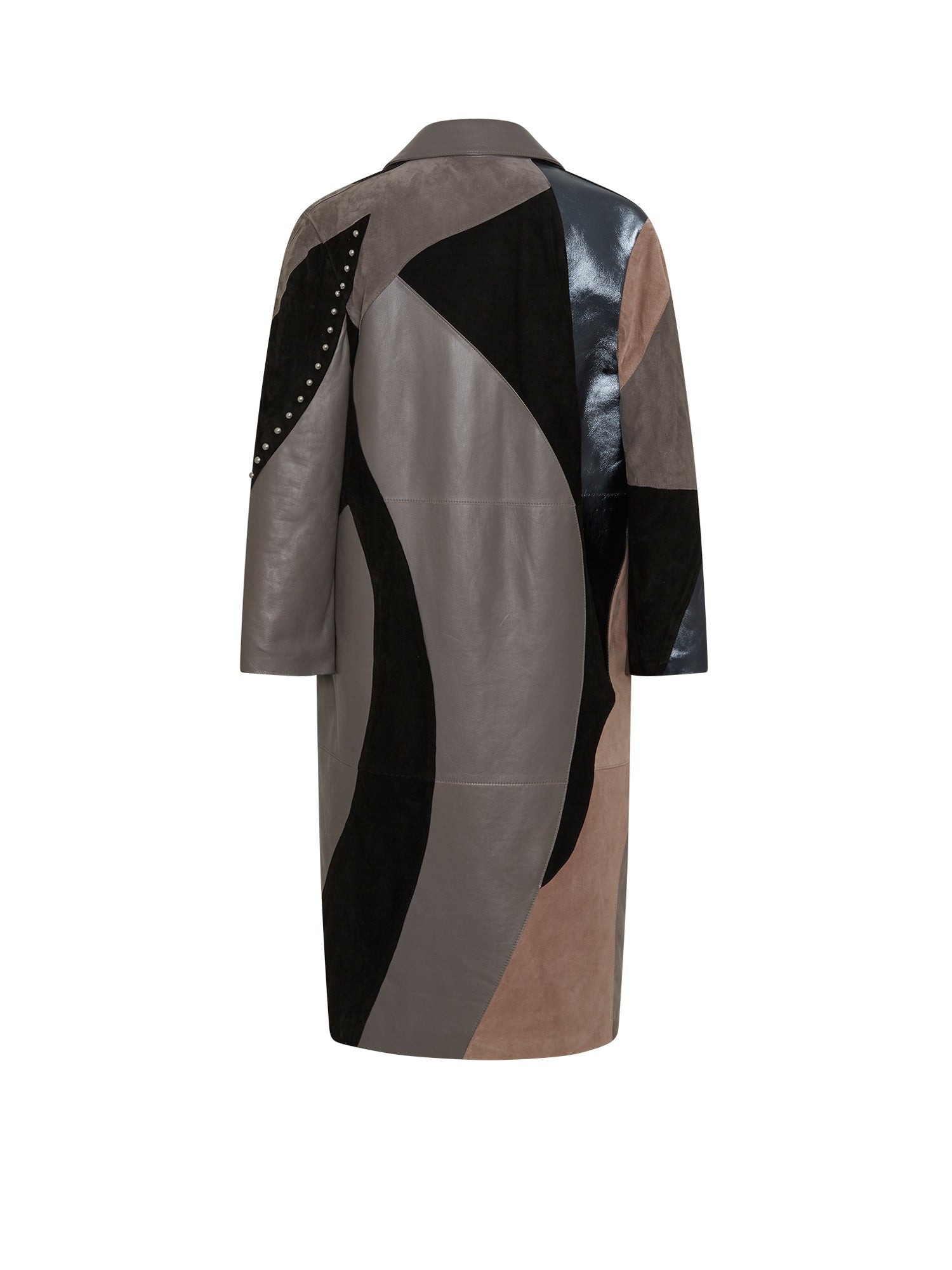 Manteaux A.Ferretti patchwork en cuir - Gris