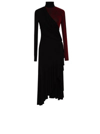 Robe longue A.Ferretti empiècement semi-transparent - Noir