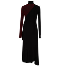 Robe longue A.Ferretti empiècement semi-transparent - Noir