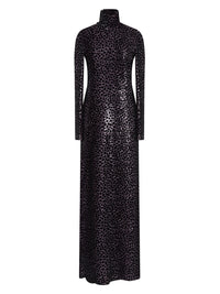 Robe longue A.Ferretti imprimé léopard scintillant - Noir