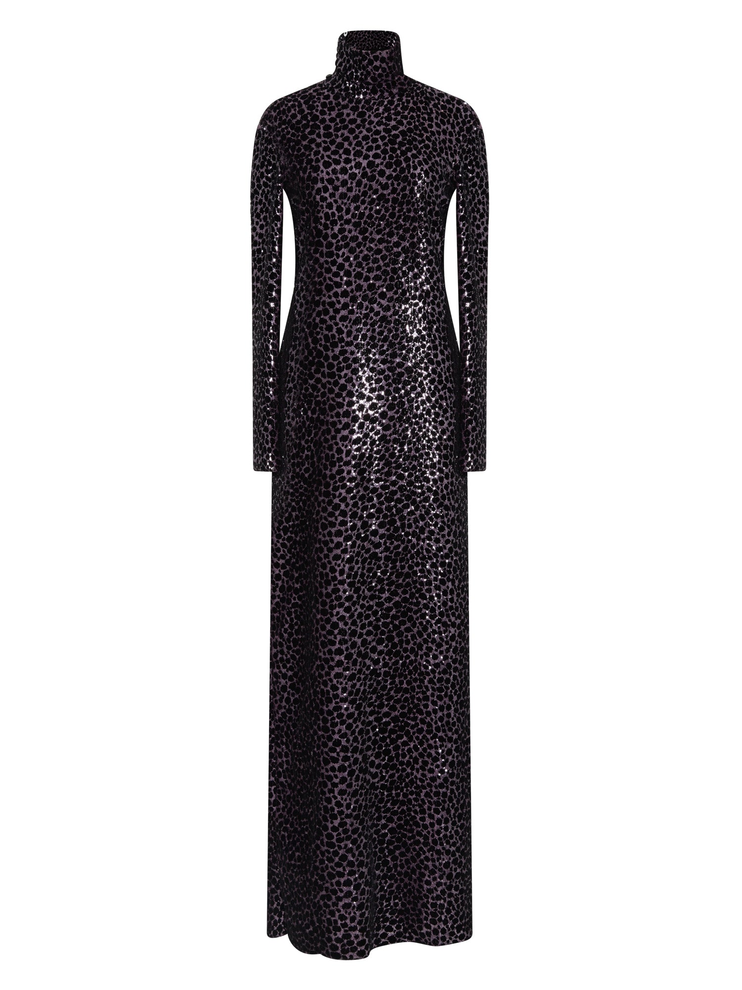 Robe longue A.Ferretti imprimé léopard scintillant - Noir