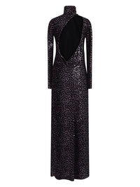 Robe longue A.Ferretti imprimé léopard scintillant - Noir