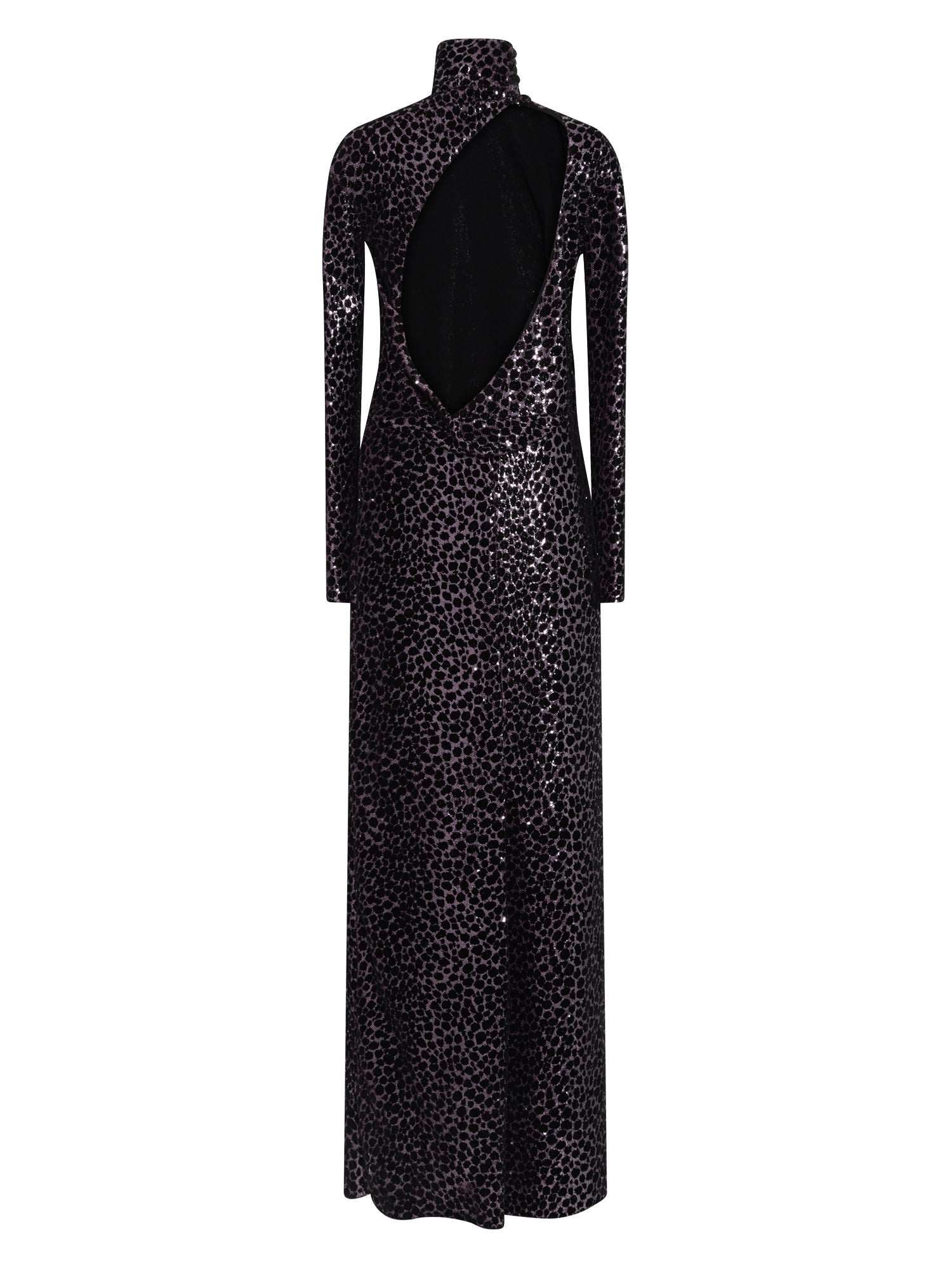Robe longue A.Ferretti imprimé léopard scintillant - Noir