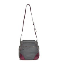 Sac bandoulière A.Ferretti détails strass en cuir - Gris