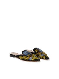 Mules A.Ferretti brodées en velours - Multicolore