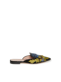 Mules A.Ferretti brodées en velours - Multicolore