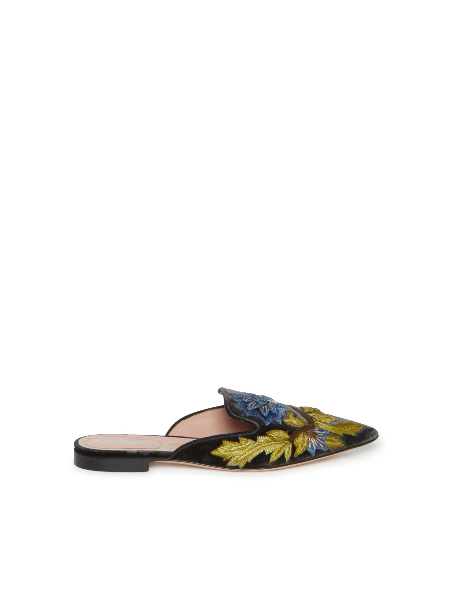 Mules A.Ferretti brodées en velours - Multicolore