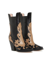 Santiags A.Ferretti en cuir - Noir