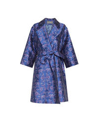 Manteau A.Ferretti imprimé noué à la taille - Bleu