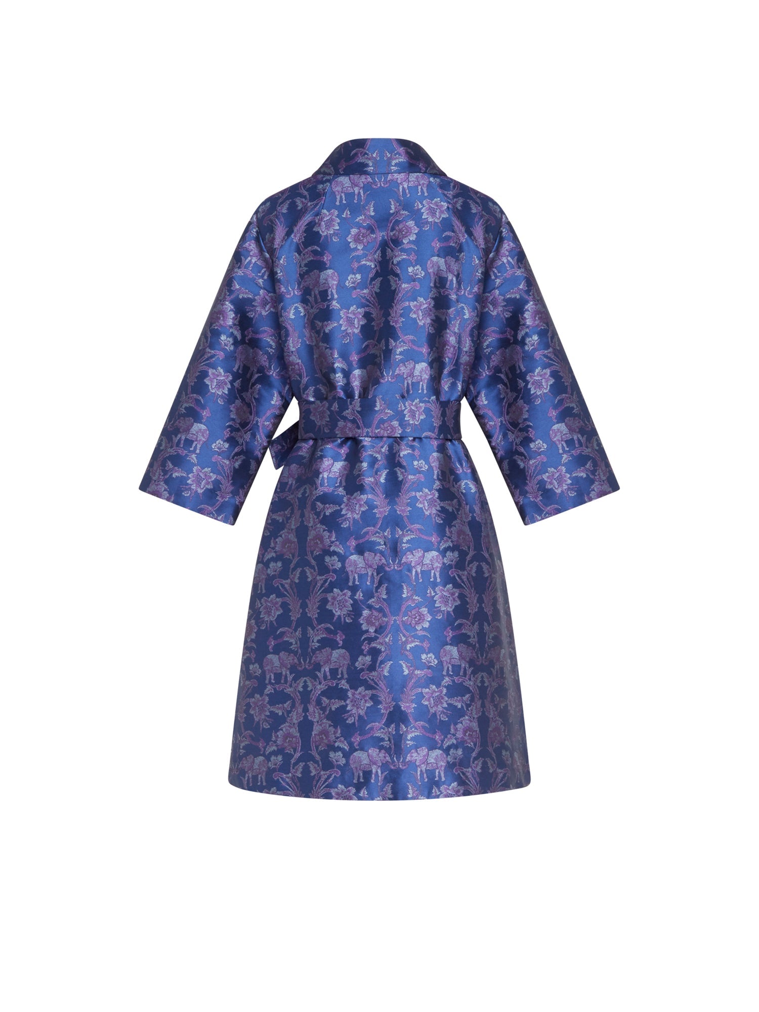 Manteau A.Ferretti imprimé noué à la taille - Bleu