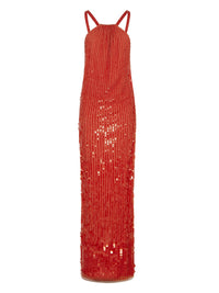 Robe longue A.Ferretti à sequins - Rouge
