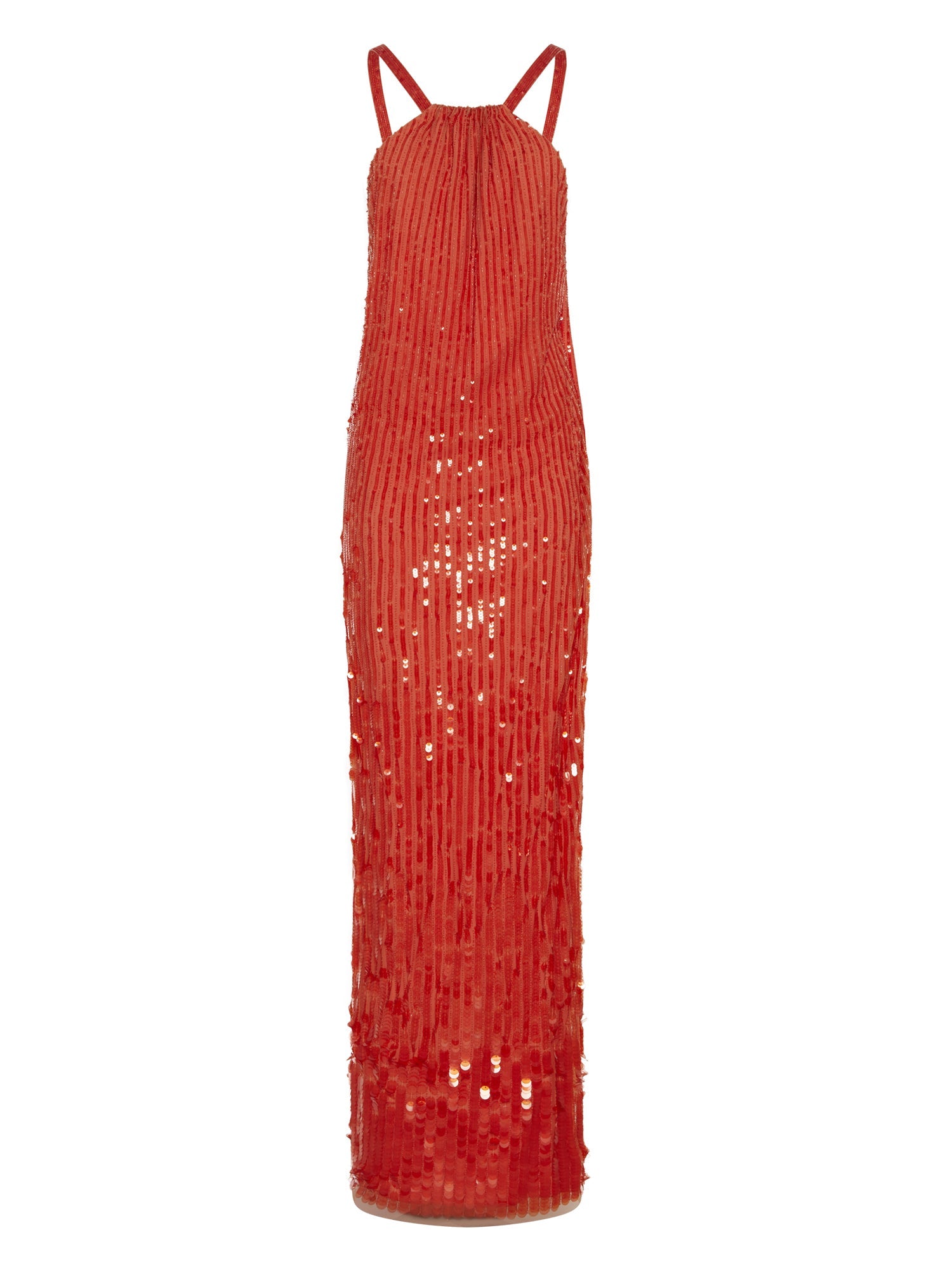 Robe longue A.Ferretti à sequins - Rouge