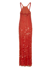 Robe longue A.Ferretti à sequins - Rouge