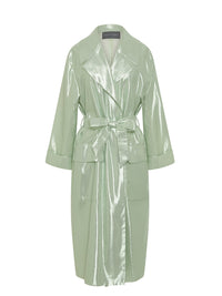 Trench long A.Ferretti scintillant en soie - Vert