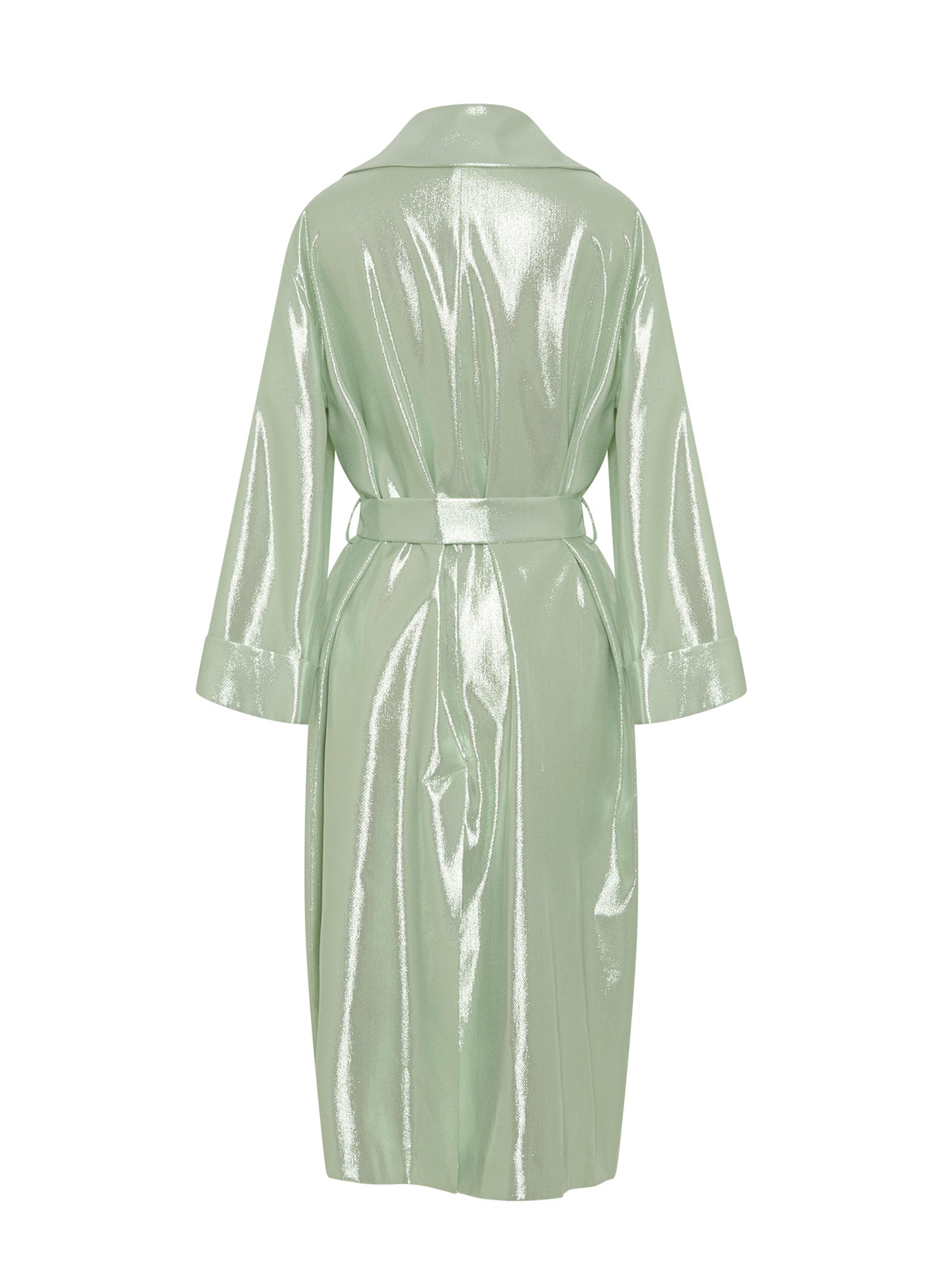 Trench long A.Ferretti scintillant en soie - Vert