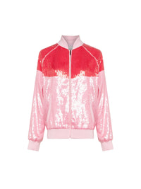 Bomber A.Ferretti en sequins - Rose