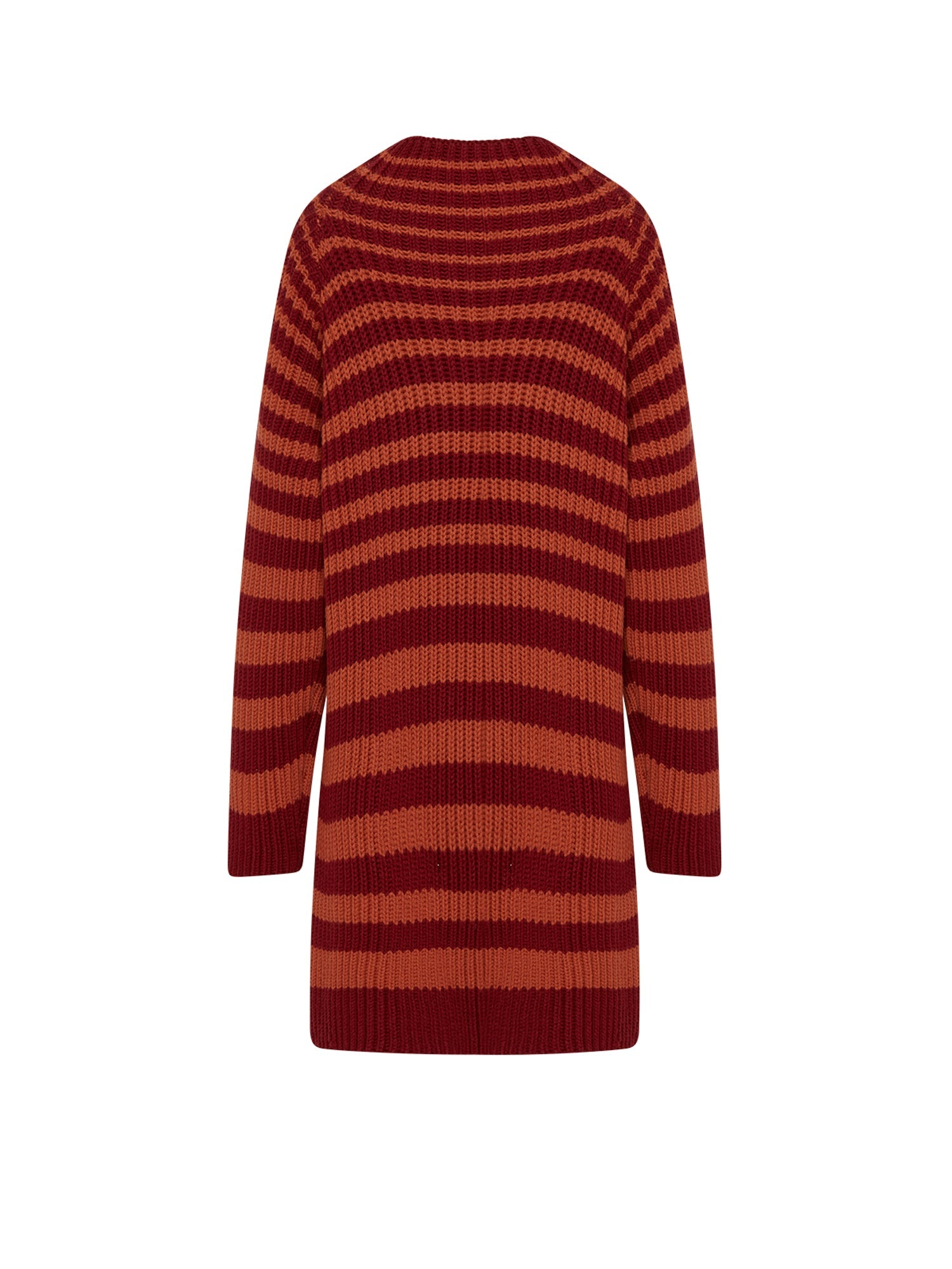 Robe A.Ferretti en laine rayé - Rouge