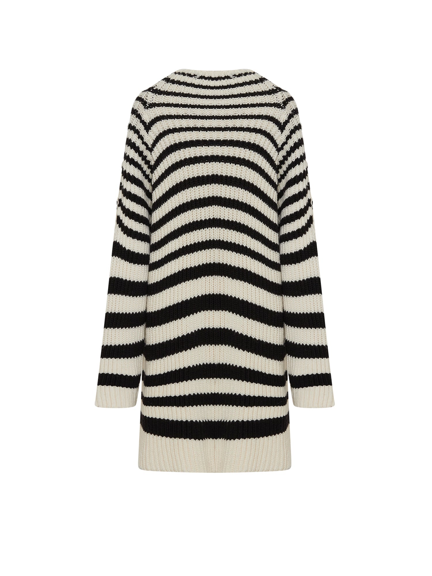 Robe A.Ferretti en laine rayé - Noir