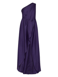 Robe asymétrique A.Ferretti drapée en soie  - Violet