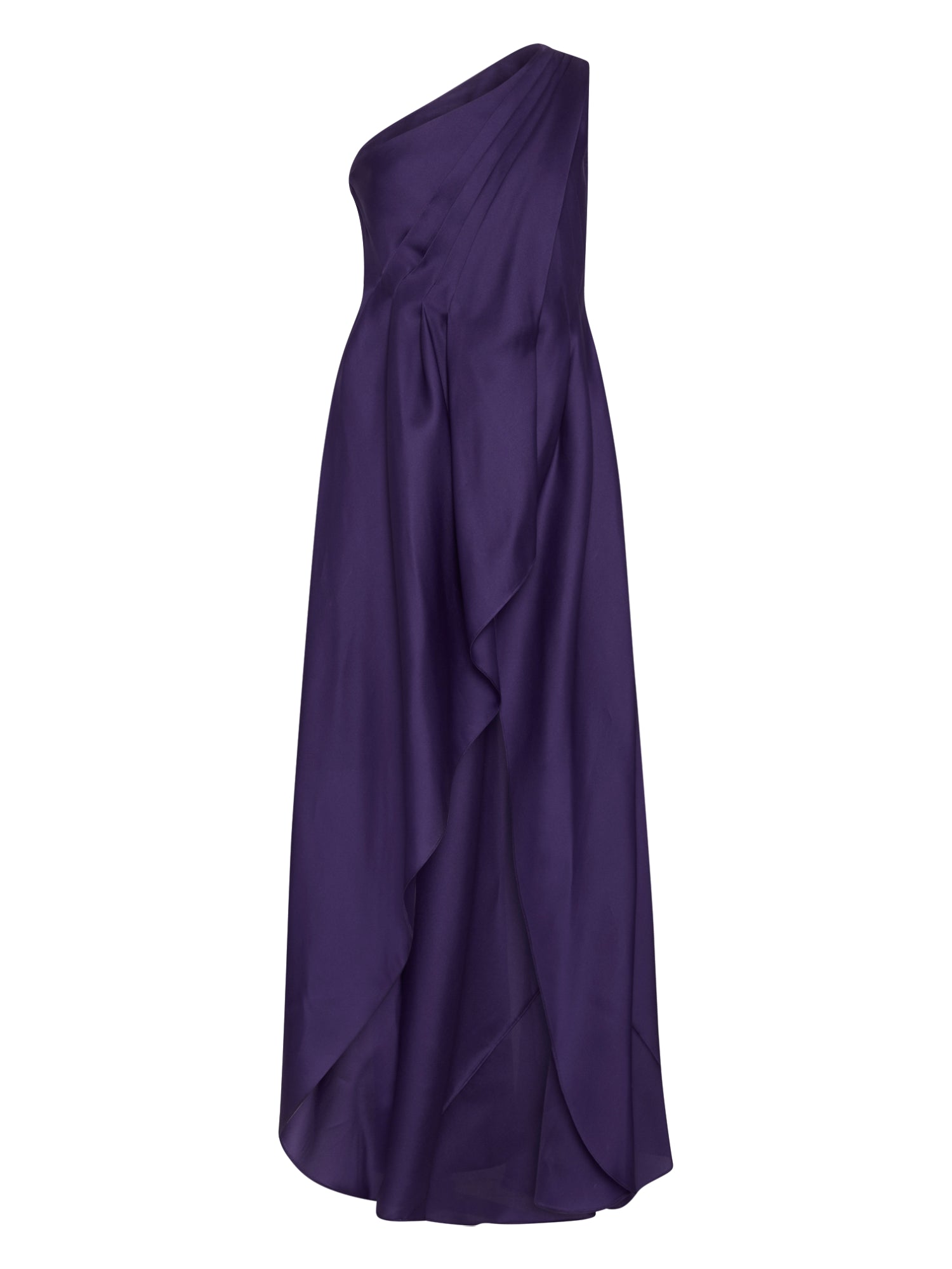 Robe asymétrique A.Ferretti drapée en soie  - Violet
