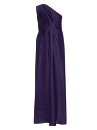Robe asymétrique A.Ferretti drapée en soie  - Violet