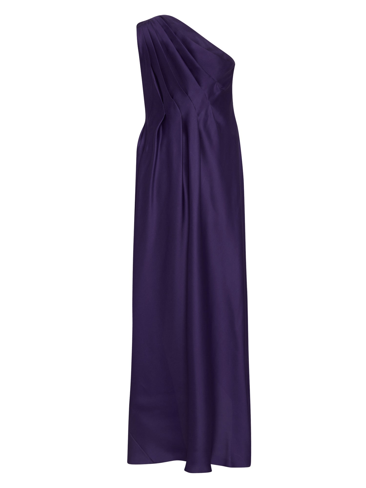Robe asymétrique A.Ferretti drapée en soie  - Violet