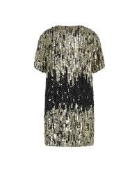 Robe droite A.Ferretti en sequins - Or