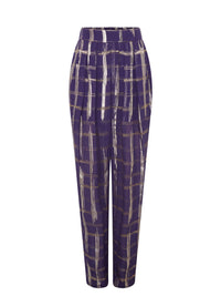 Pantalon A.Ferretti fluide détail lurex en soie - Violet