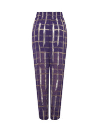 Pantalon A.Ferretti fluide détail lurex en soie - Violet