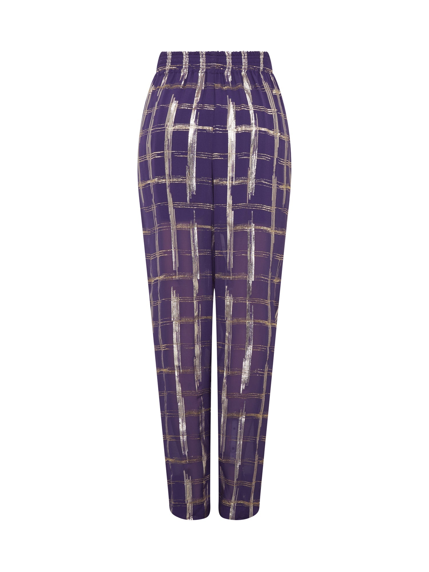 Pantalon A.Ferretti fluide détail lurex en soie - Violet