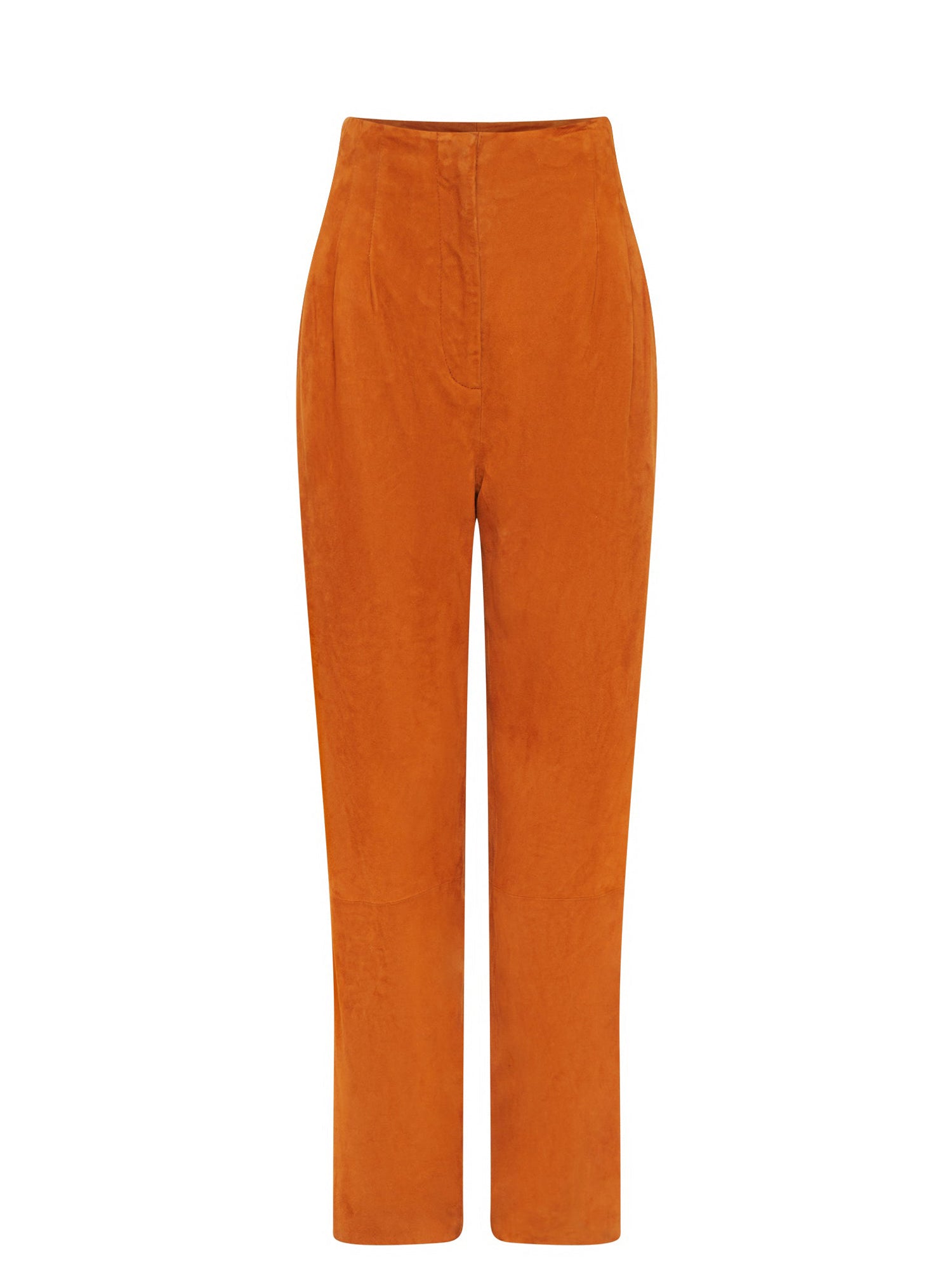 Pantalon A.Ferretti taille haute en daim - Marron
