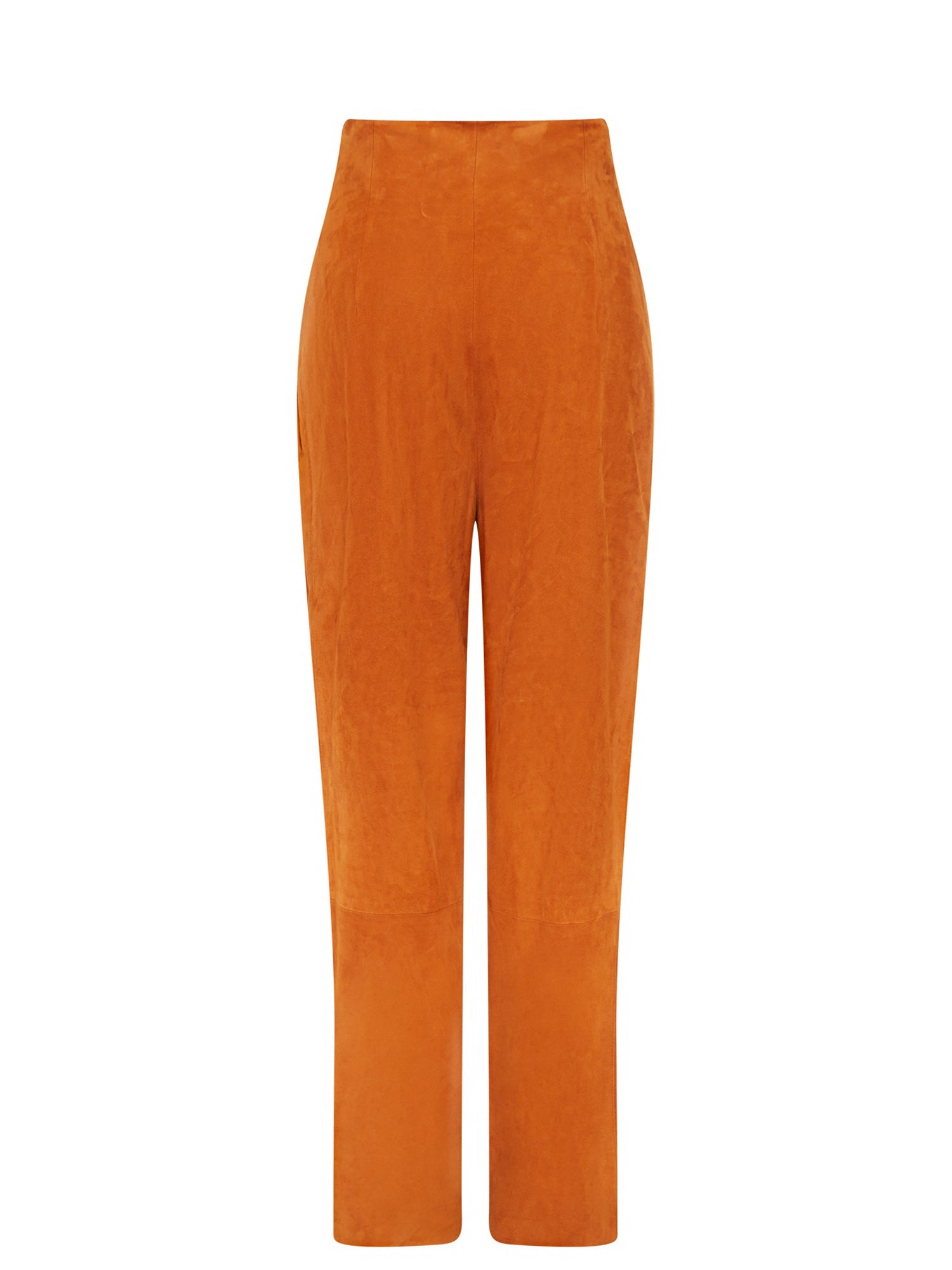 Pantalon A.Ferretti taille haute en daim - Marron