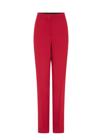 Pantalon tailleur A.Ferretti en laine - Rouge