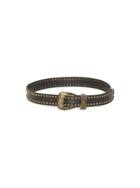 Ceinture A.Ferretti à clous en cuir - Marron