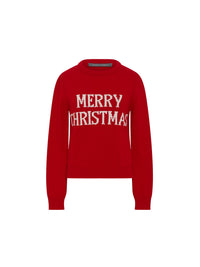 Pull-over A.Ferretti Merry Christmas en laine - Rouge