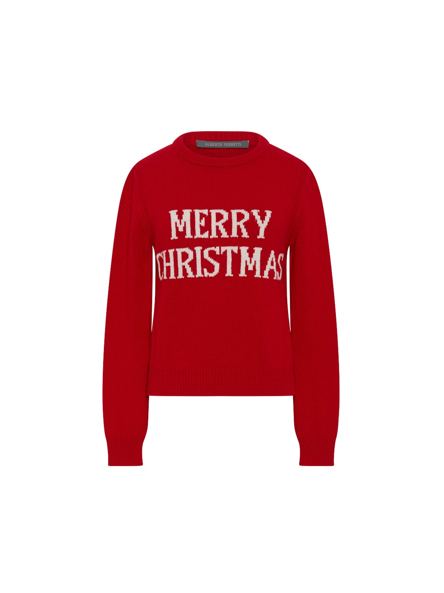 Pull-over A.Ferretti Merry Christmas en laine - Rouge