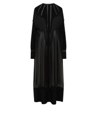 Robe mi-longue A.Ferretti jeu de tranprence en soie  - Noir