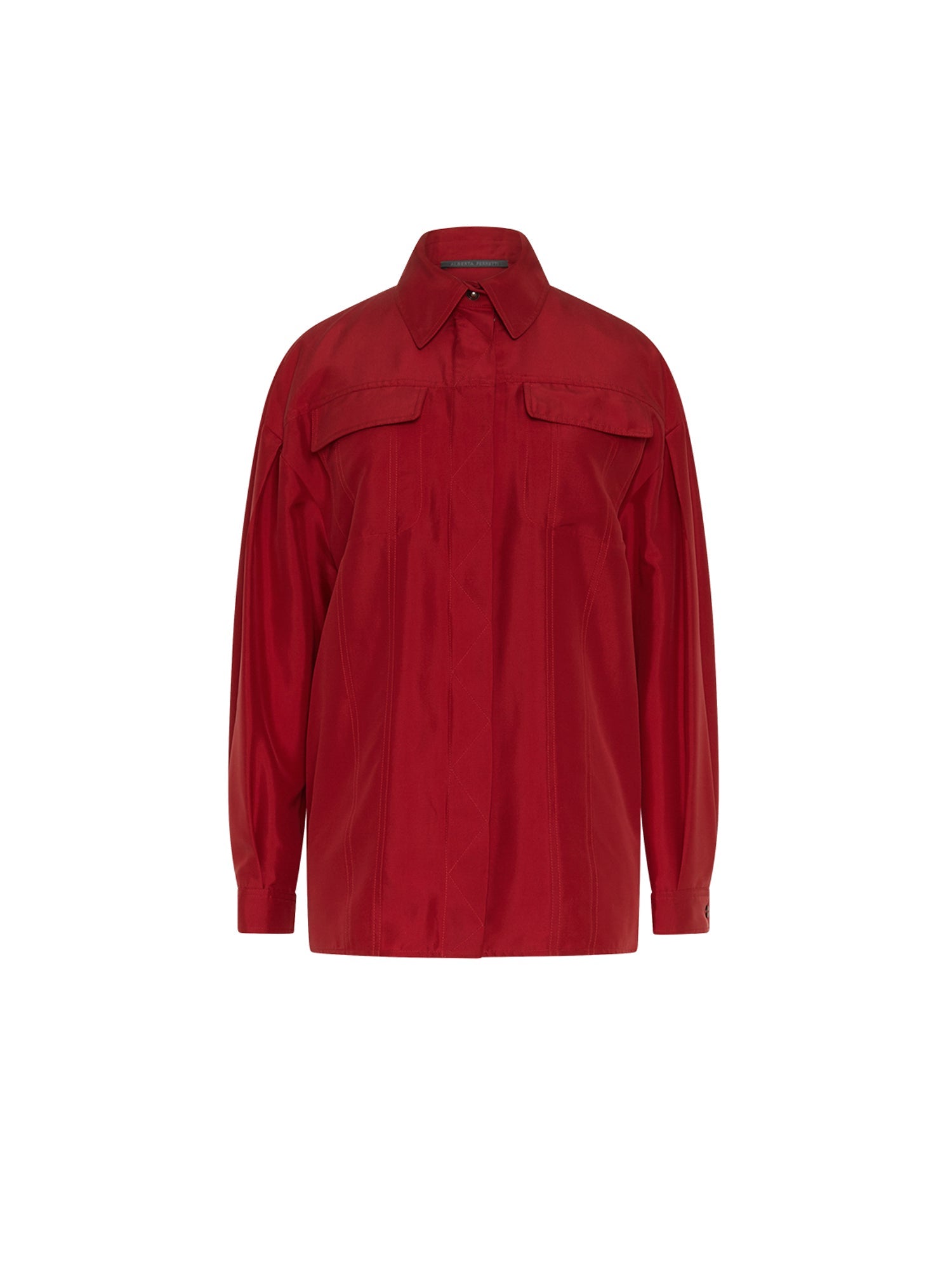 Chemise A.Ferretti en soie  - Rouge