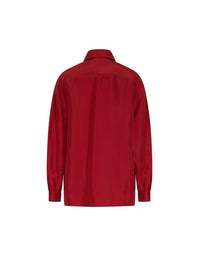 Chemise A.Ferretti en soie  - Rouge