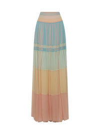 Jupe A.Ferretti tie and dye en soie  - Multicolore