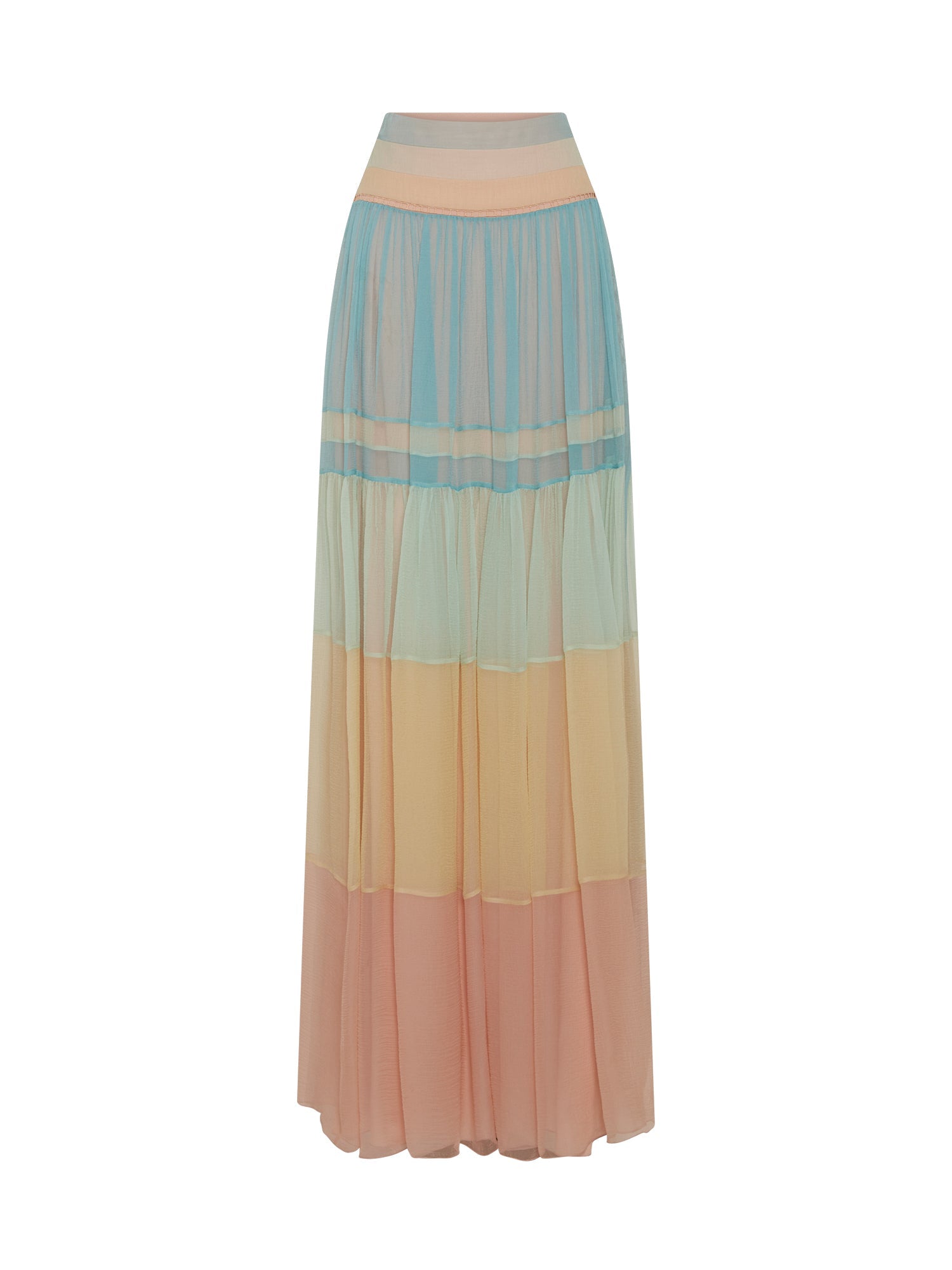 Jupe A.Ferretti tie and dye en soie  - Multicolore