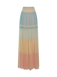 Jupe A.Ferretti tie and dye en soie  - Multicolore